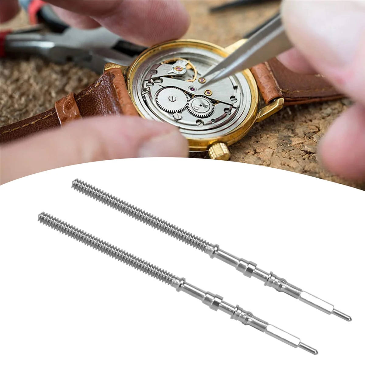 2PCS Watch Winding Stem Replacement Wrist Watch Parts Accessories Used for NH35 NH36 Movement Movement Repair Tool Parts