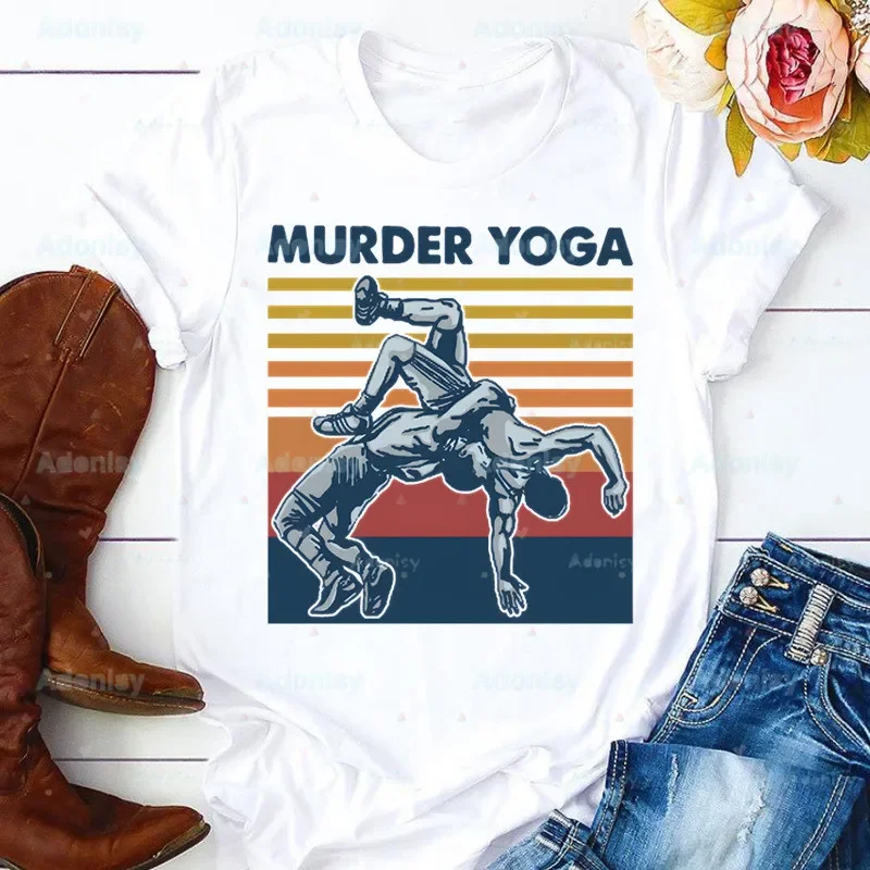 Jiu Jitsu Rashguard Murder Yoga Tops T Shirt Women Tshirt Graphic Tee Cute Women T-shirt Female Tee Shirt 90s Girls Tee Tshirt