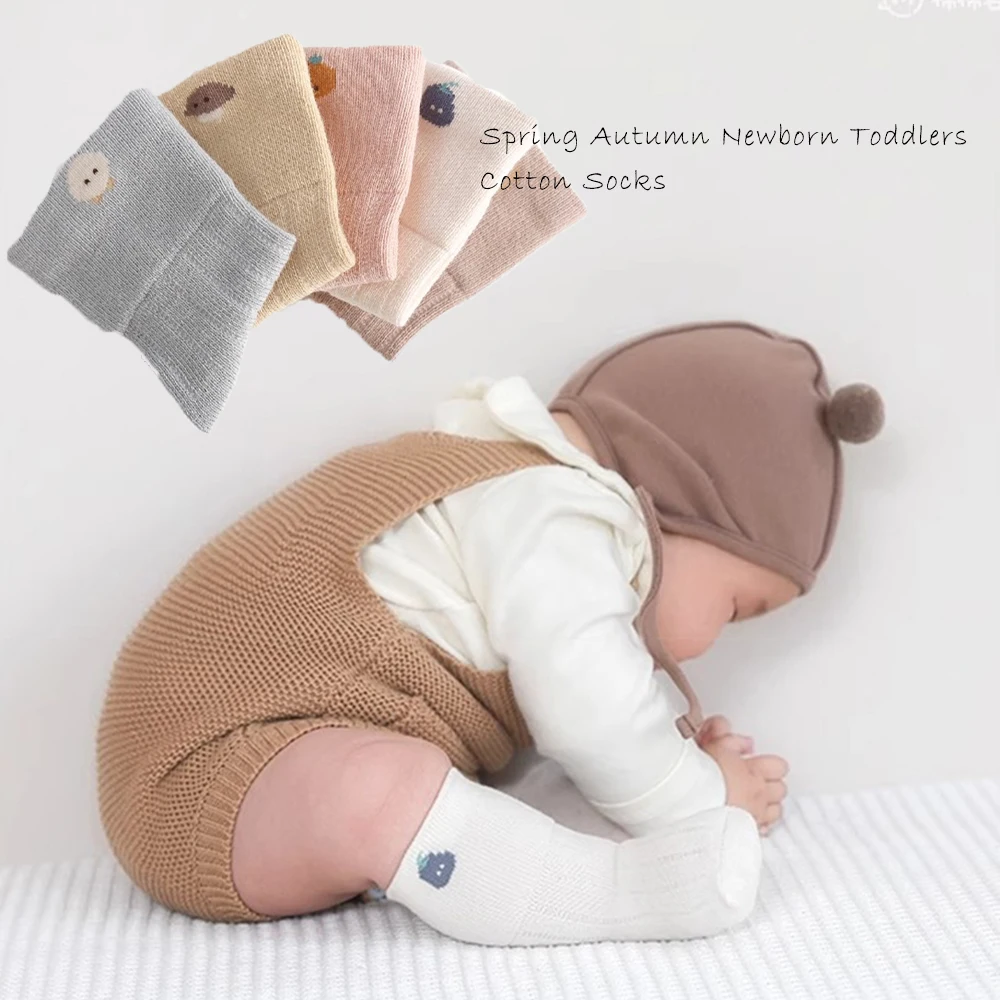 

10Pairs 0-5Years Spring Autumn Newborn Toddlers Cotton Socks Cuffs Dressed Medias Soft And Elastic Bebe No Tightness On Legs