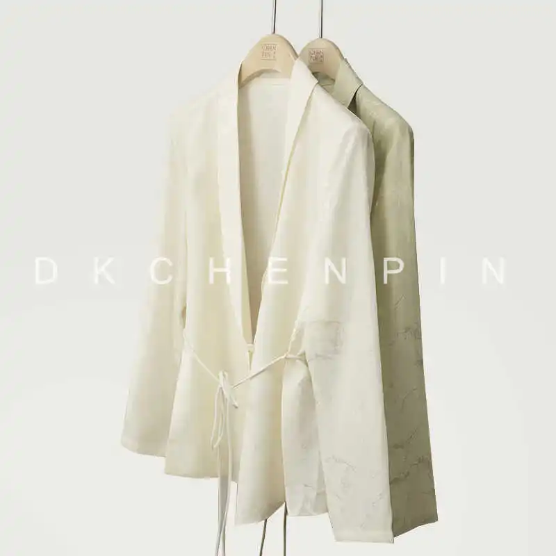 

Dkchenpin Silk Suit Women's Heavyweight Embroidered True Silk Jaet Qingguo Collar Western Sle Commute Sle Straight Cut