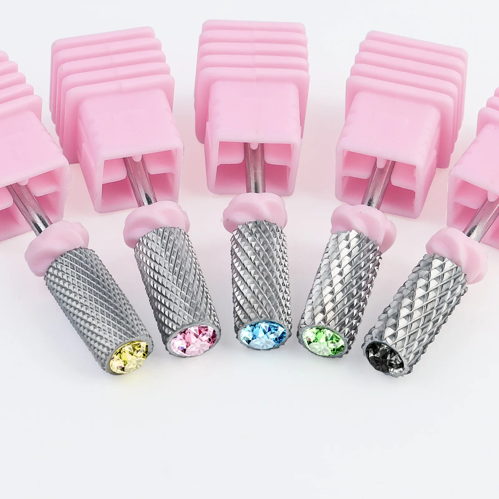 Carbide Nail Drill Bits Barrel Milling Cutter for Manicure Rhinestone Decor Grinding Head Rotary Electric Nail Files Accessory