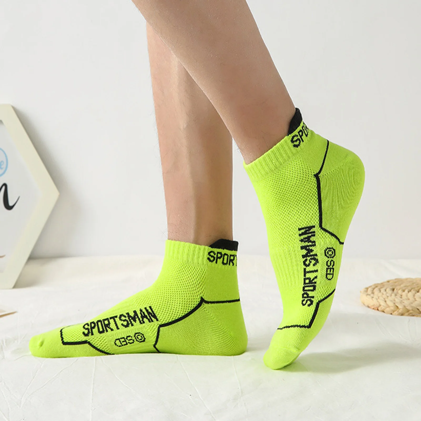 6 ペア スポーツ ランニング ソックス メッシュ 通気性 抗臭 速乾 ショートソックス ジョギング ジム ワークアウト アスレチック 快適な靴下