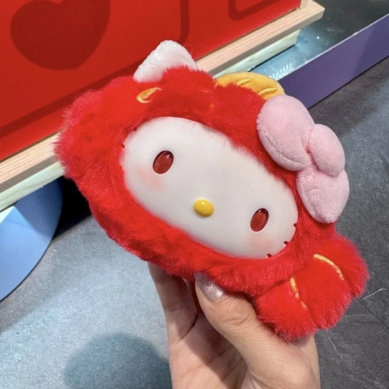 Sanrio Hello Kitty Dopamina Colore Fiocco Vinile Koi Gatto Morbido Peluche Portachiavi Studente Zainetto Ornamento Decorazione Appesa Regalo