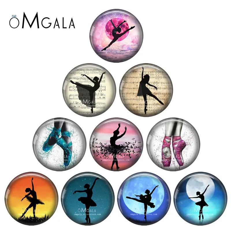 Beautiful Dancing Ballet Girls Patterns 12mm/18mm/20mm/25mm Round Photo glass cabochon demo flat back Making findings