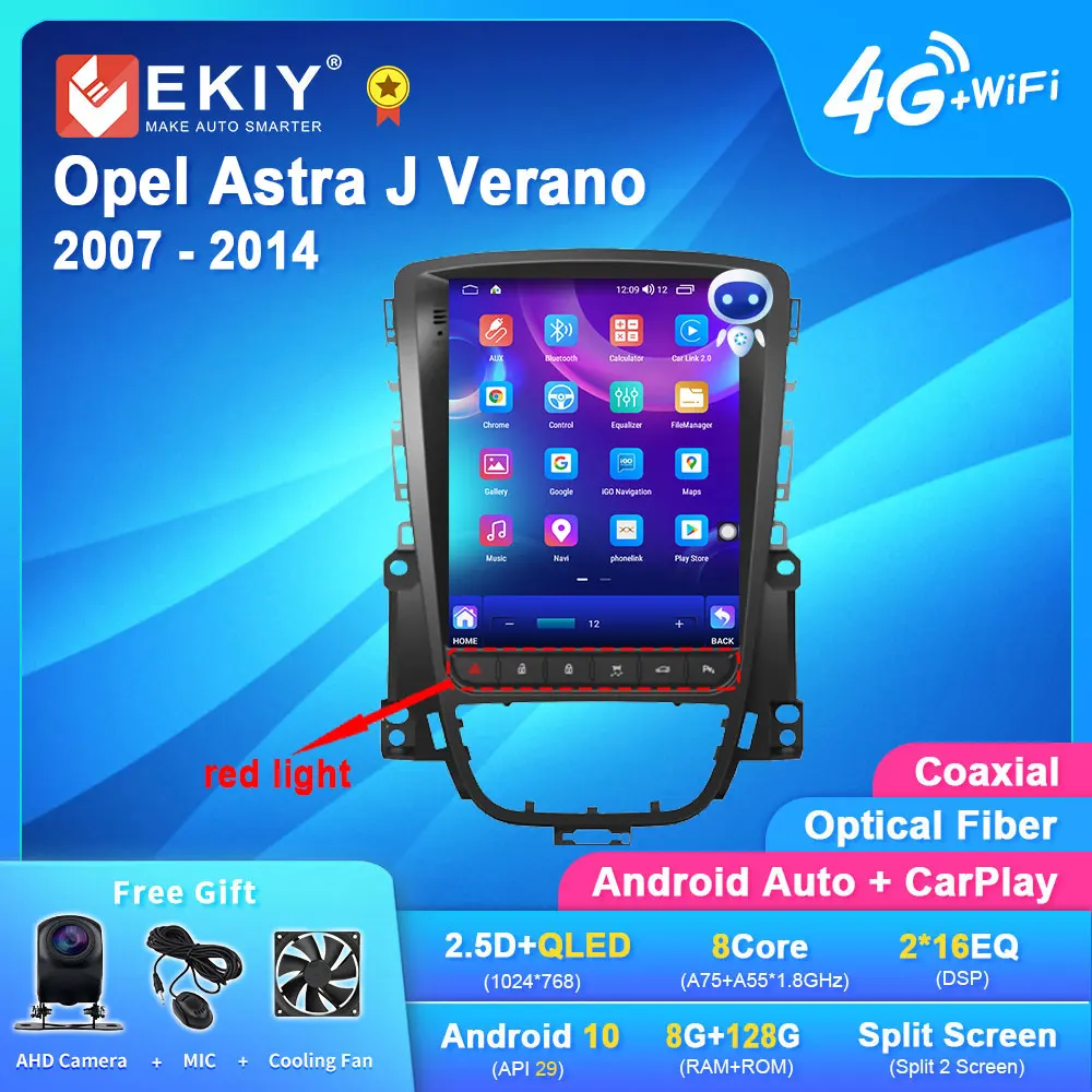 

EKIY TT7 Android 10.0 Car Radio For Opel Astra J Vauxhall Buick Verano 2009-2015 Multimedia Video 2Din 4G WIFI Carplay Head Unit