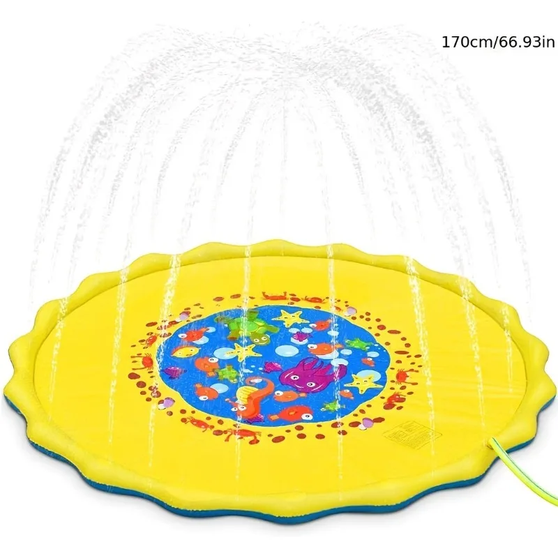 子供用ペットウォータープレイマット、インフレータブルスプラッシュパッド、厚みのあるPVC屋外バスプール、幼児、犬、猫用、夏の冷却楽しいおもちゃ