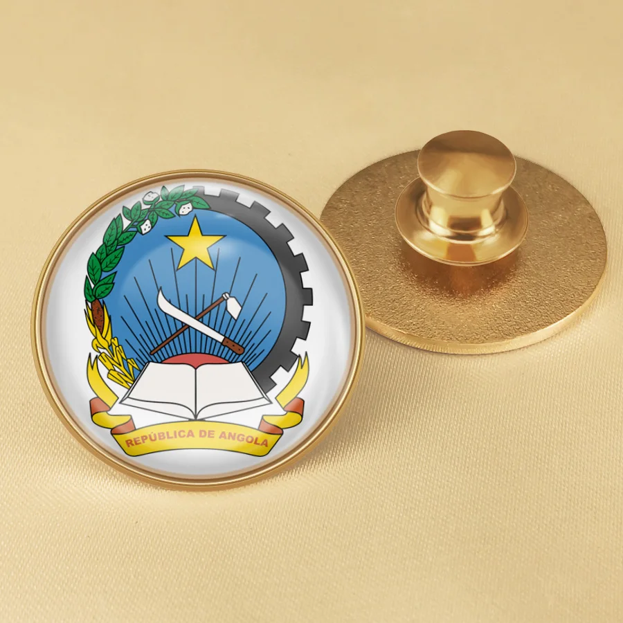 Angola Flag Lapel Pins Natinal Country Flag Badge Spain Brazil Greece Japan France Saudi Arabia Cross Friendship Brooch
