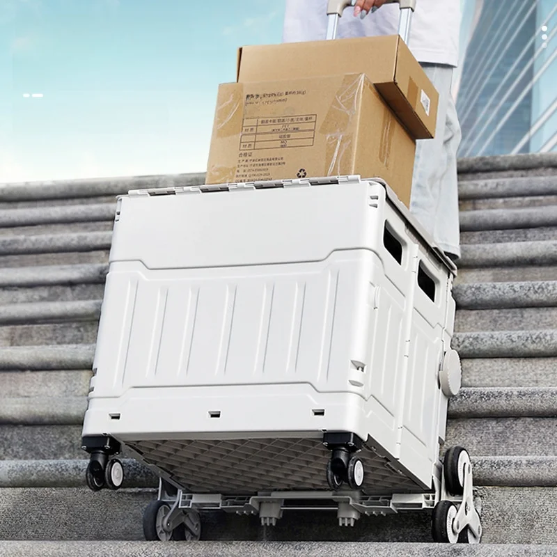 

Durable Hand-Pulled op Cart Sturdy for Outdoor Cam Lage Handle Climbing Stairs Vegetable Bung Cart Portable