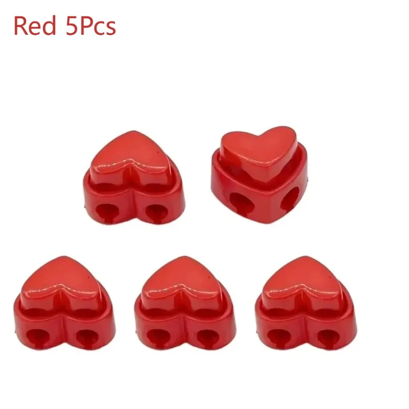 Colorful Heart-Shaped Needle Stoppers Double Hole, Spring Toggle for Knitting Crochet DIY Craft Stoppers Needle Holder