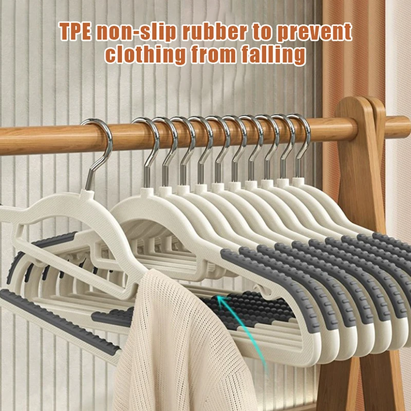 Perchas antideslizantes para colgar ropa en el hogar, colgadores de almacenamiento especial para dormitorio, sin rastro, 10 piezas