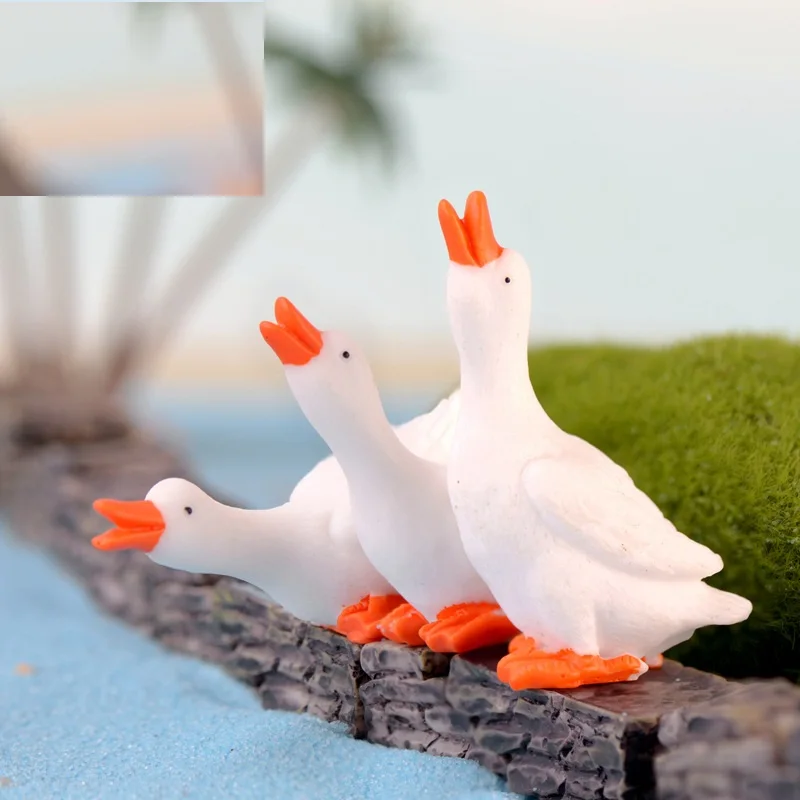 Resin Micro Landscape White Duck DIY Bonsai Decoration Gardening Ornament Zakka Decoration Accessories a2005