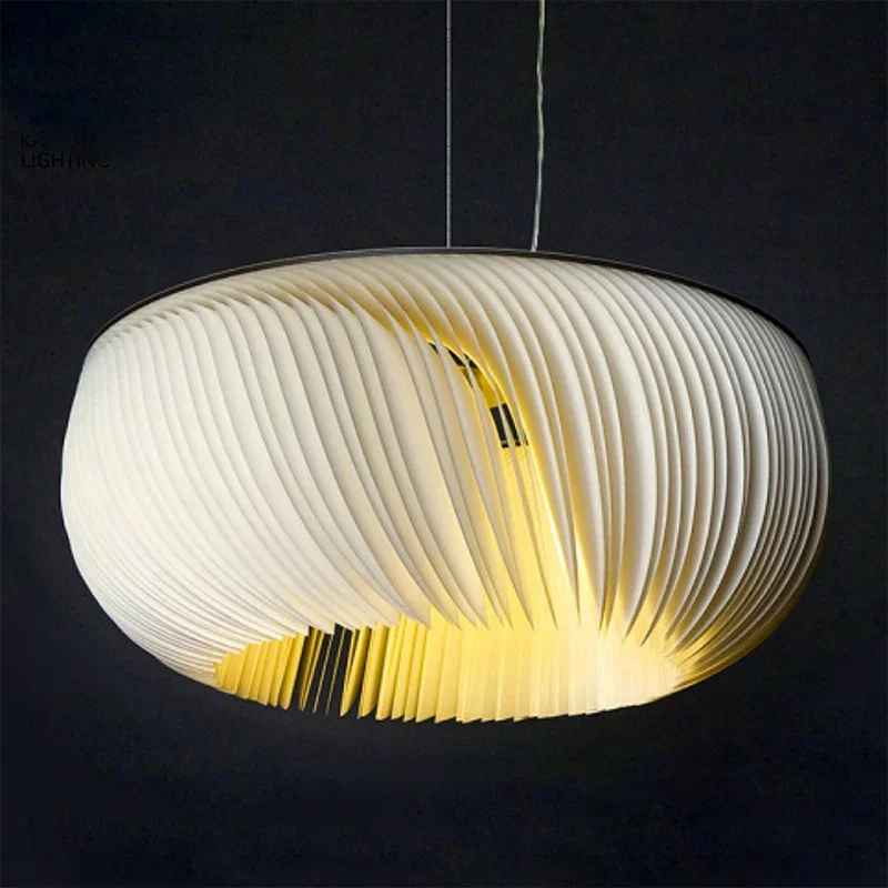 Nordic Wabi-Sabi Parchment Led Pendant Lights Living Dining Room Decor Led Pendant Lamp Bedroom Loft Chandelier Hanging Lighting