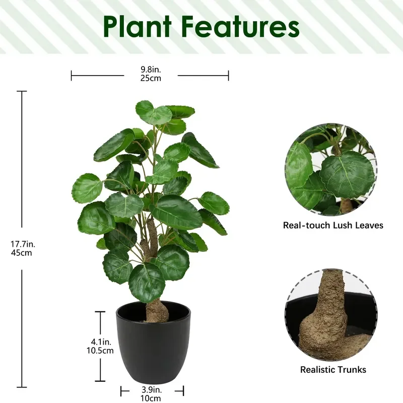 Fengshui Fake Money Tree Indoor Faux Potted Plants Artificial Pachira Tree Good Luck Gift Fortune for Home Office