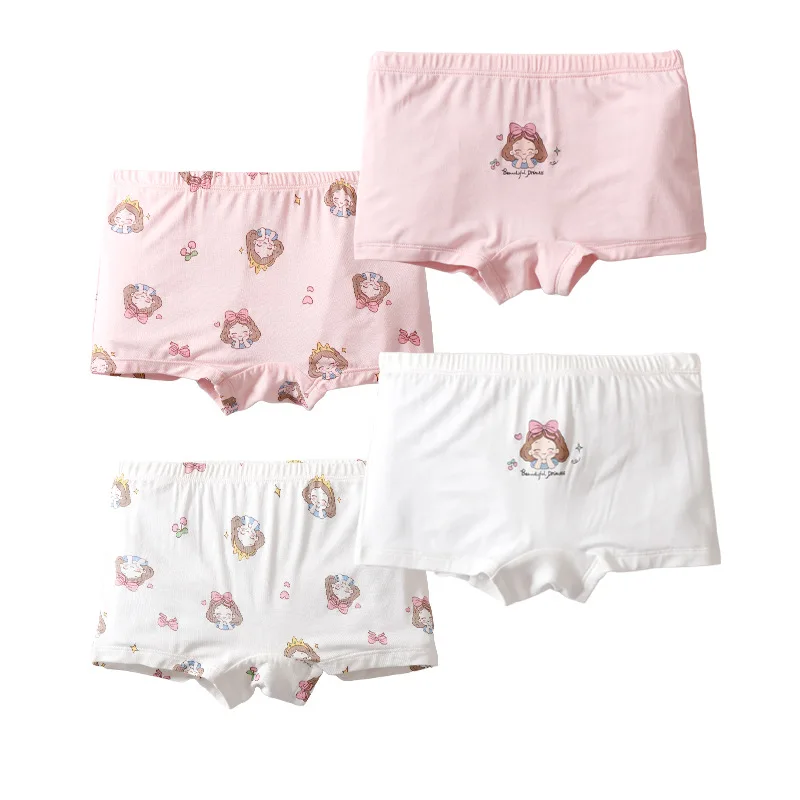 Sale New High Quality girls Boxer Shorts Panties Kids children cartoon underwear 2-9y 4pcs students 100-160 95%cotton