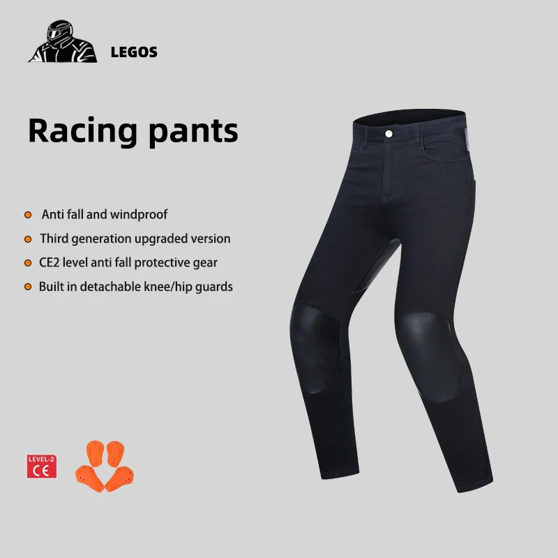 

Men Motorcycle Jeans Summer Outdoor Riding Motorcycle Trousers Drop-resistant Pants With Protective Gear
