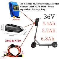 36V 4.4Ah/5.2Ah/6.8Ah Long-Range Battery with Storage Bag,for Xiaomi M365 1s Pro/Mi3/Ninebot G30 Scooter Expansion.