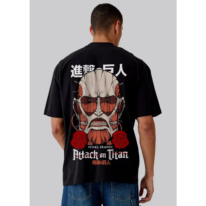 2025 Men's Attack on Titan T Shirt Cotton Anime Clothing Short-sleeved Casual Street Y2K Summer Women Tees Over Sized Breathable