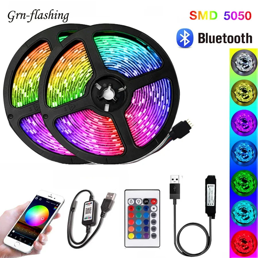 

1M 2M 3M 5M LED Strip Lights Flexible Lamp USB Bluetooth Led Lighting RGB Tape Diode For TikTok Light TV BackLight Party Decor