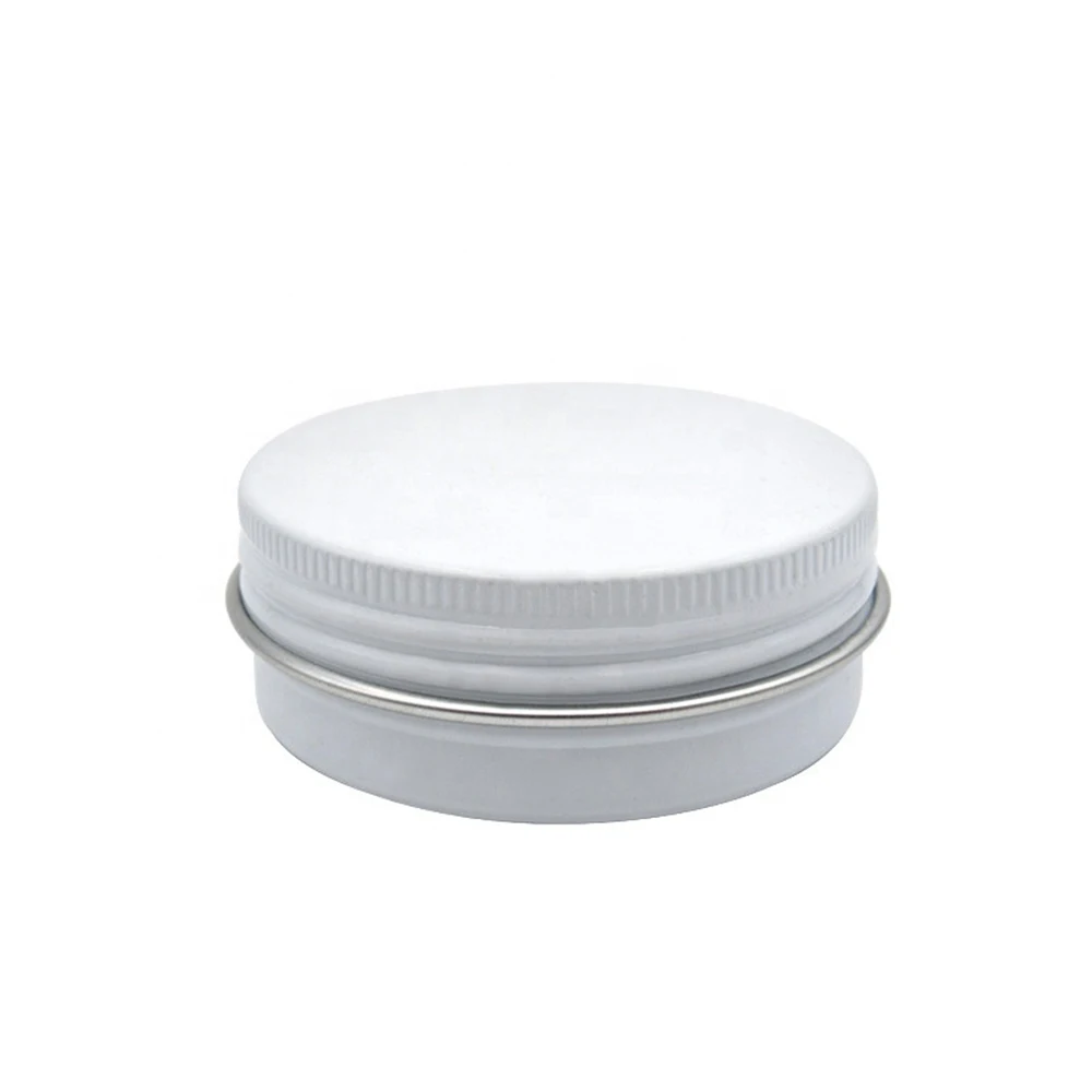 50pcs Aluminum Tin Empty Metal Container Jars White Storage Box Lip Balm Packing Small Cosmetic Cream Pot 5g 10g 15g 30g 60g 80g