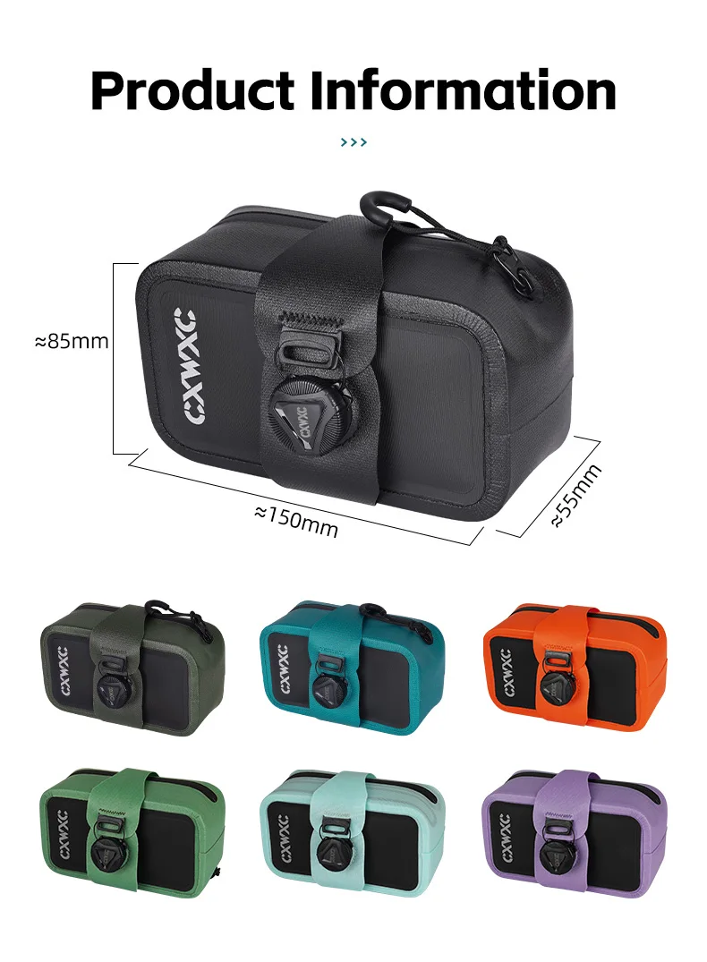 CXWXC 0,6 l TPU wasserdichte Satteltasche MTB Rennrad BOA System abschließbare Fahrradsitz-Packung Radfahren Schwanz Aufbewahrungstasche Zubehör – Detail 2