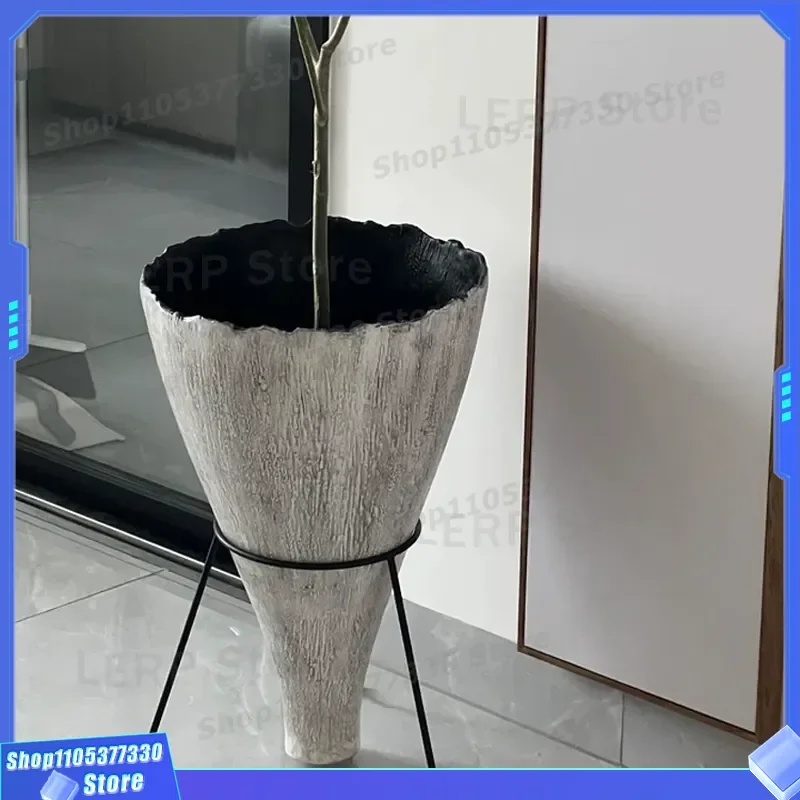 Vintage Medieval Large Floor Vase for Living Room Entrance Decor Hotel B&B Home Ornament Big Flower Pot Bedroom Interior