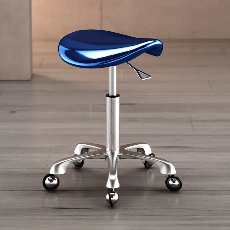 

Salon Barber Stool 360° Silent Casters Thick Legged Wide Saddle High Resilience Foam for Hair Stylist Nail Tech Swivel Lift
