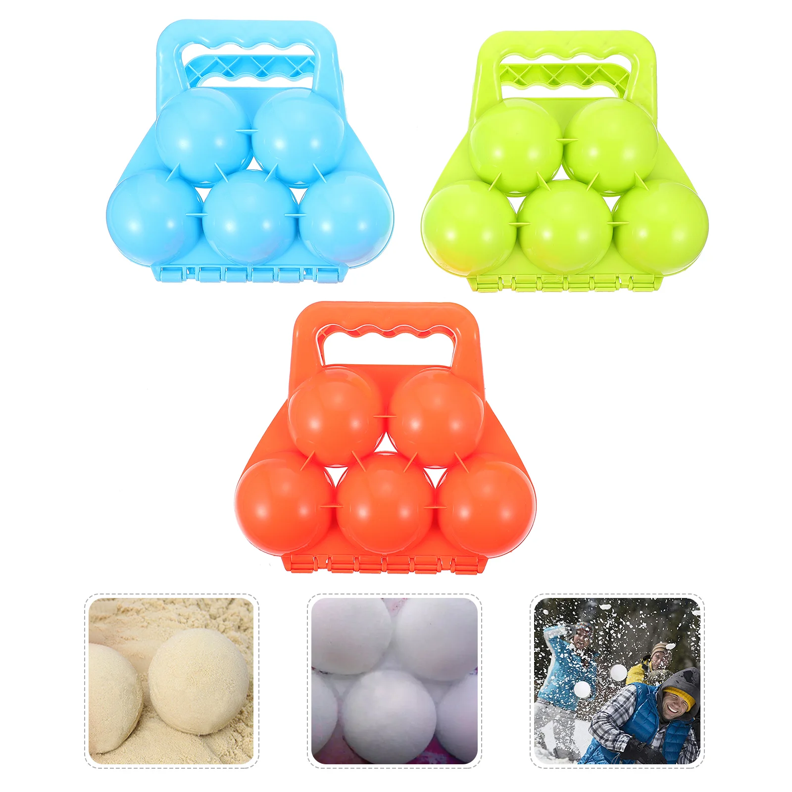 3 Pcs Clip Balls Maker Toys Launcher Winter Clips Plastic Fight Tool Plaything Holder Child
