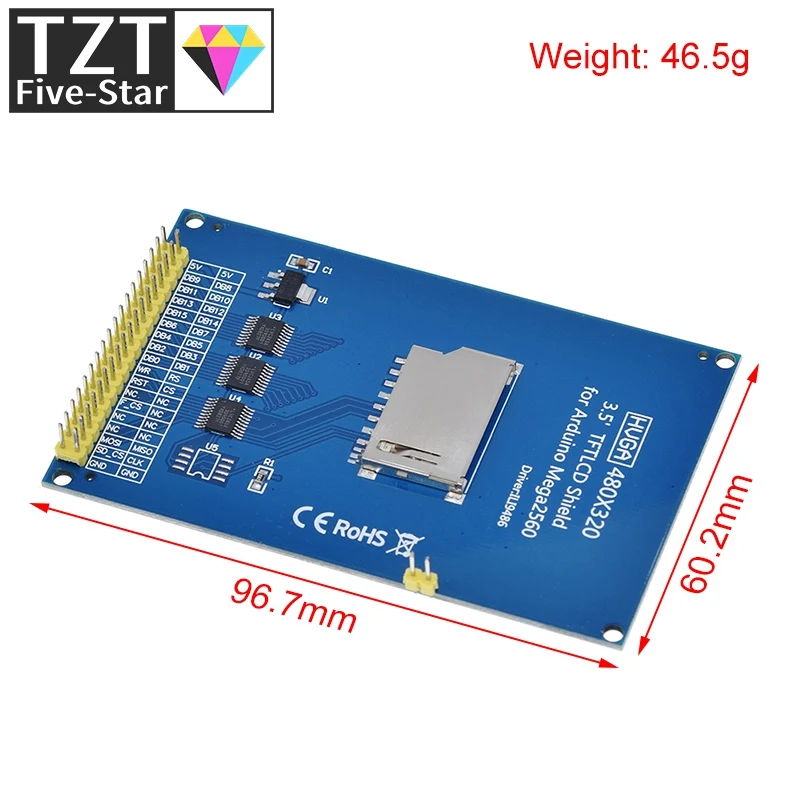 Modulo schermo LCD TFT da 3.5 pollici TZT Ultra HD 320 x480 per scheda Arduino MEGA 2560 R3