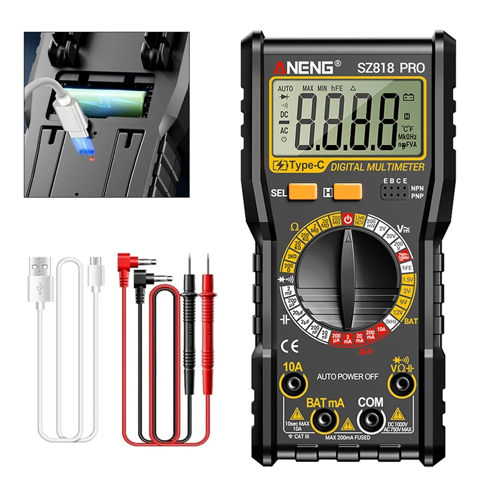 ANENG SZ818 1999 Digitalmultimeter AC/DC Spannung Strom Widerstand Hochpräzises Professionelles Elektrisches Prüfgerät – Detail 2