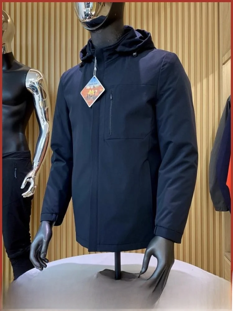 

Мужское уличное зимнее пальто с капюшоном на пуху, ветрозащитное, водостойкое, хлопковое, Jaet Faionable Urban Sle Long Sve на молнии