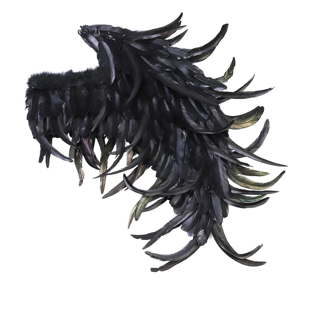Oversized Zwarte Veren Vleugels Onmyoji Ootengu Cosplay Props Model Runway Show Bruiloft Fotografie Stahe Prestaties Props