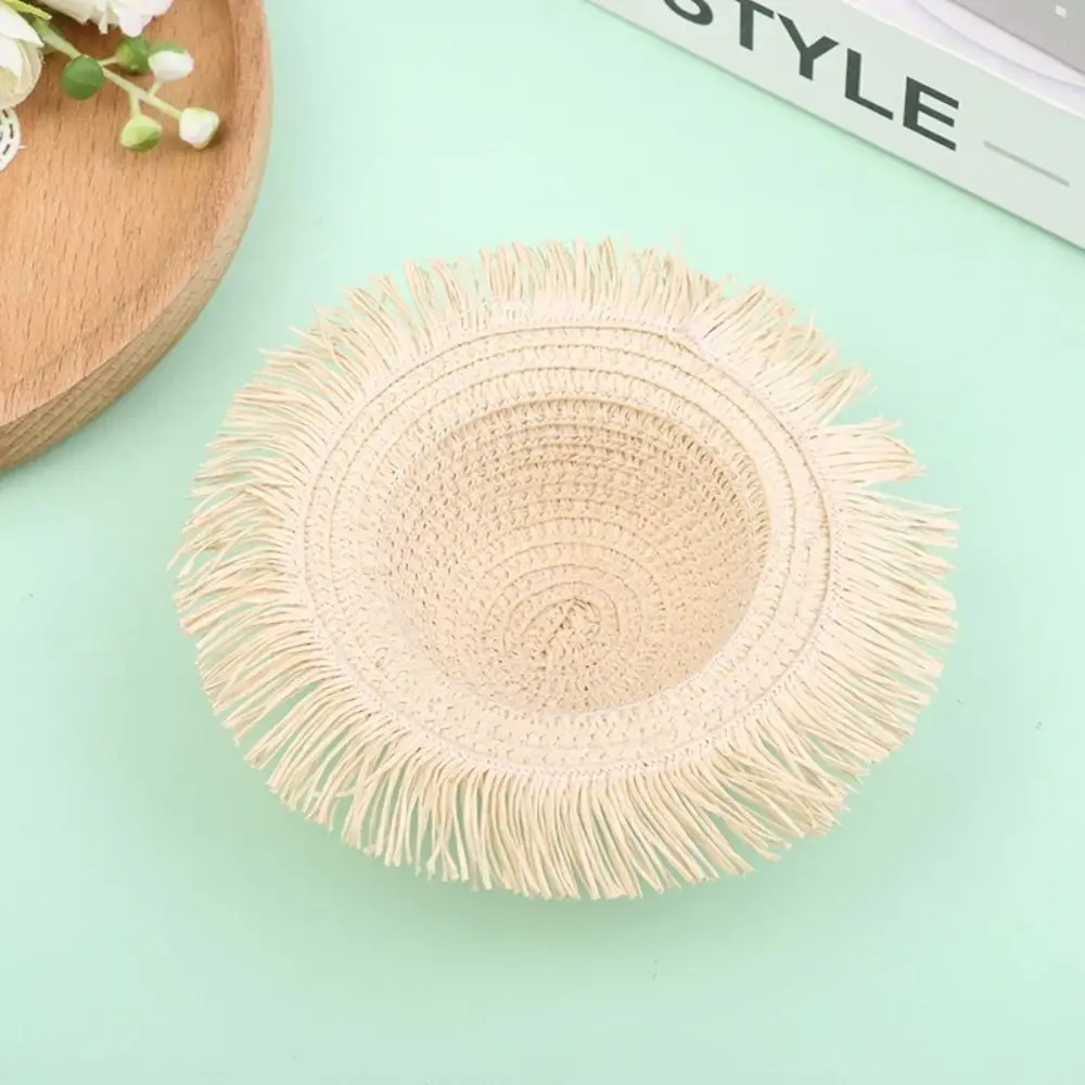 جديد ديزي دمية القش قبعة مصغرة حجم الشمس حماية دمية قبعة DIY بها بنفسك اليدوية تصميم بيت الدمية مصغرة إكسسوارات دمي
