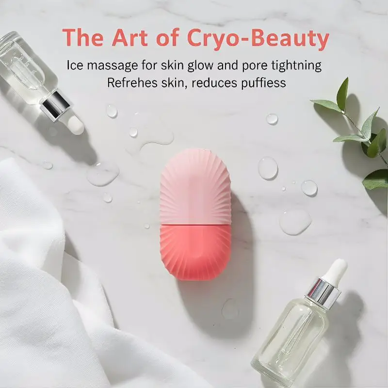 1Pcs Gift For Women Skin Care Freezer Reusable Shell Pattern Silicone Ice Mold For Face Facial Beauty Ice Roller Skin Care Tools