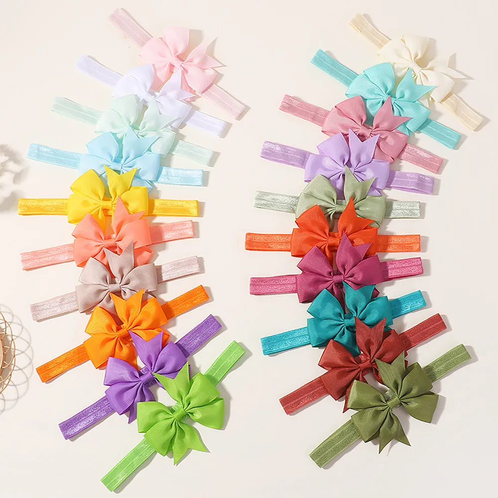 5 قطعة/المجموعة 6.1 ''Grosgrain الشريط فيونكات شعر Headbands للطفل الفتيات مطاطا رباط شعر الوليد طفل صور الدعائم اكسسوارات