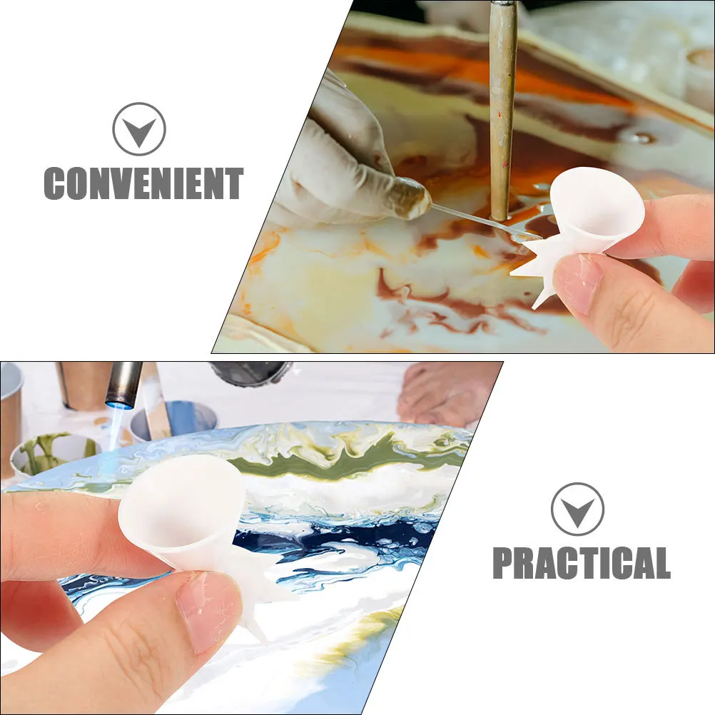 Silicone Paint Pouring Cups Mix Medium Funnel Container for Acrylic Pouring Painting Kit Reusable Non Toxic Easy Wash