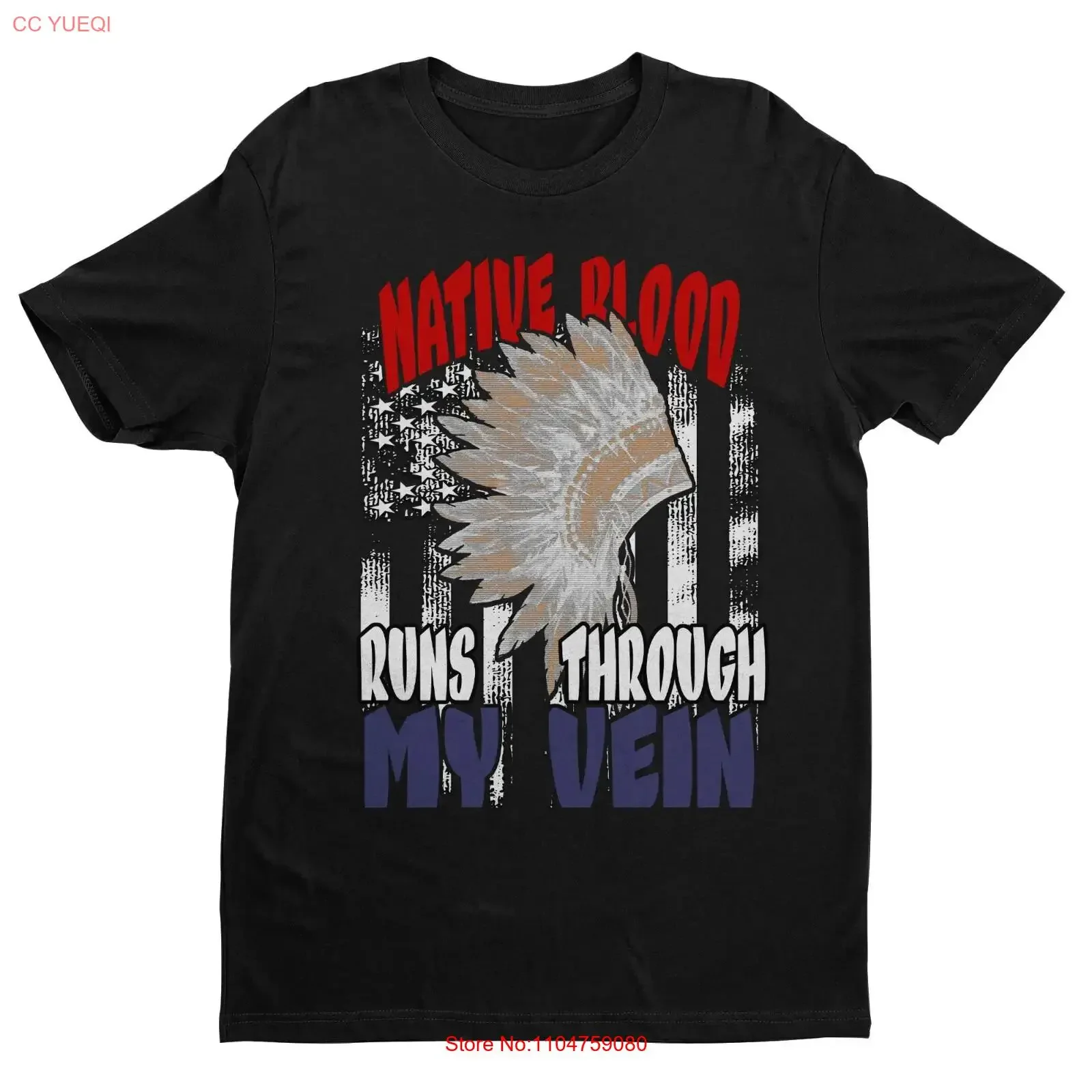 Native Blood Run Through My Vein T Shirt Awareness Feather vintage Washed Casual Breathable Comfortable Stylish