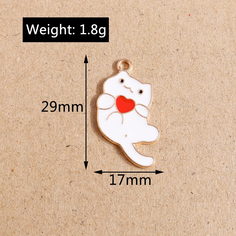 10 stücke Emaille Cartoon Tier Katze Charms Anhänger für Schmuck Herstellung Halskette Ohrringe DIY Armband Zubehör liefert – Detail 23