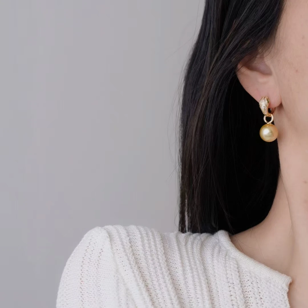 Wholesale 925 Sterling Silver Earrings Base Findings Mountings Jewelry Mounts Fittings Accessories for 11-12mm Pearls