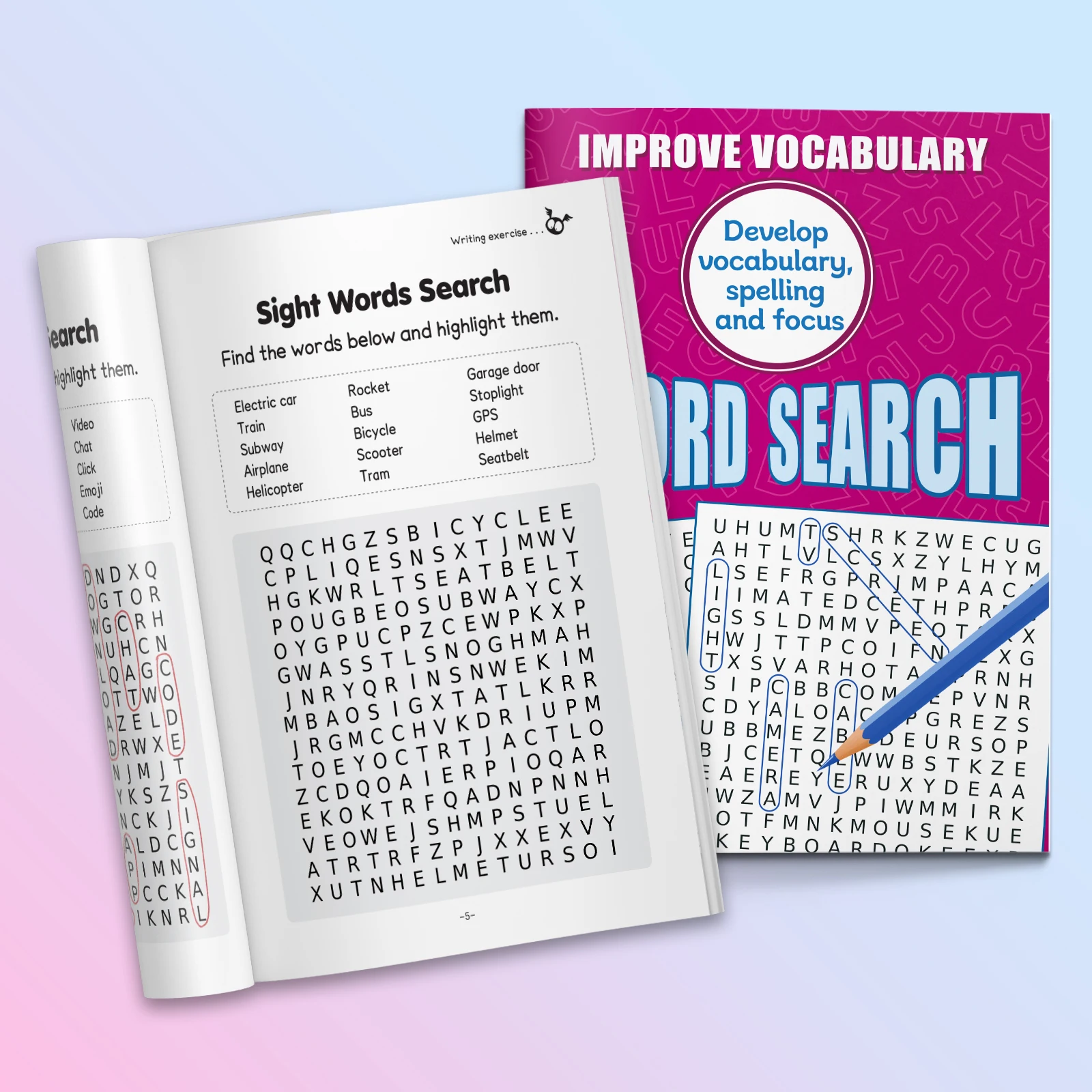 Find The Word Puzzle Book for Kids, Word Search Activity Book, Educational Crossword Game, Brain Training Workbook view 6