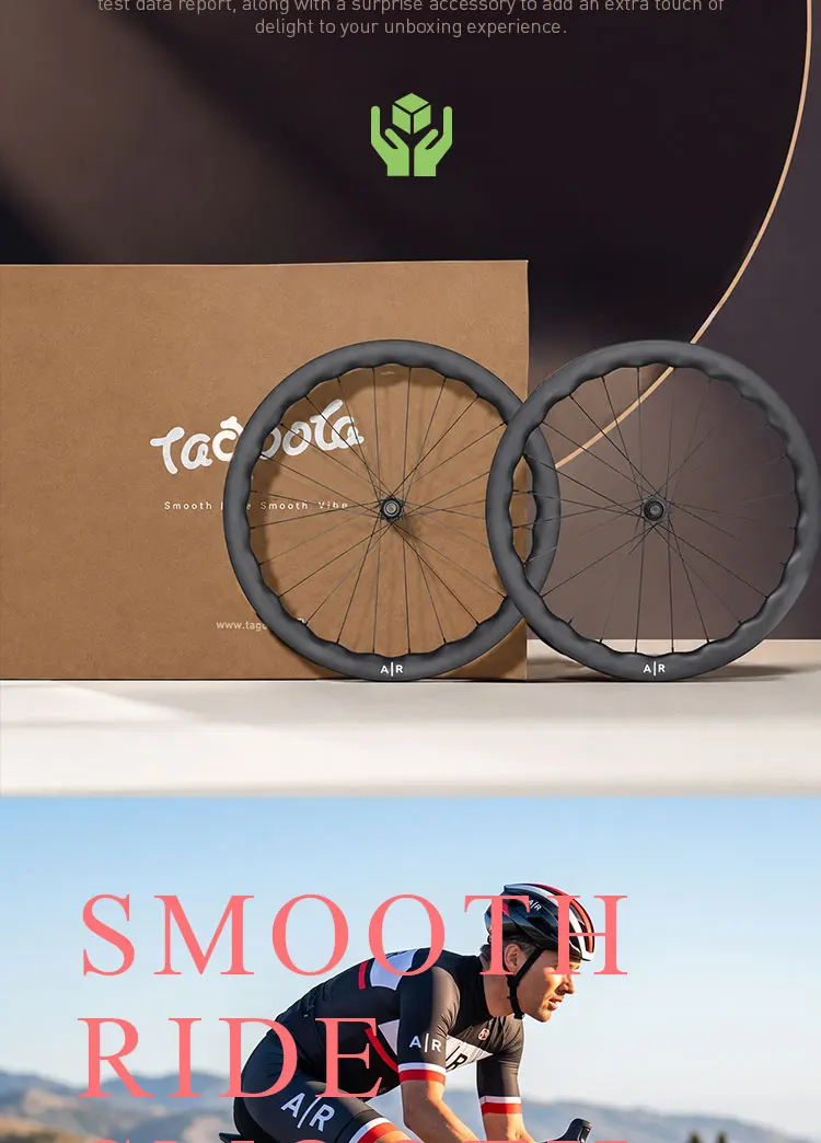 Tagoola Wave Carbon-Laufradsatz 700C Rennrad 50 mm tiefe Scheibenbremse 36T Ratschennabe Leichte Carbonfaser-Rennradlaufräder 21 mm Innenbreite 28 mm Außenbreite Tubeless Ready Hookless Clincher-kompatibel 12-Gang Shimano SRAM XDR Renn- und Gravel-Fahrradlaufräder – Detail 10