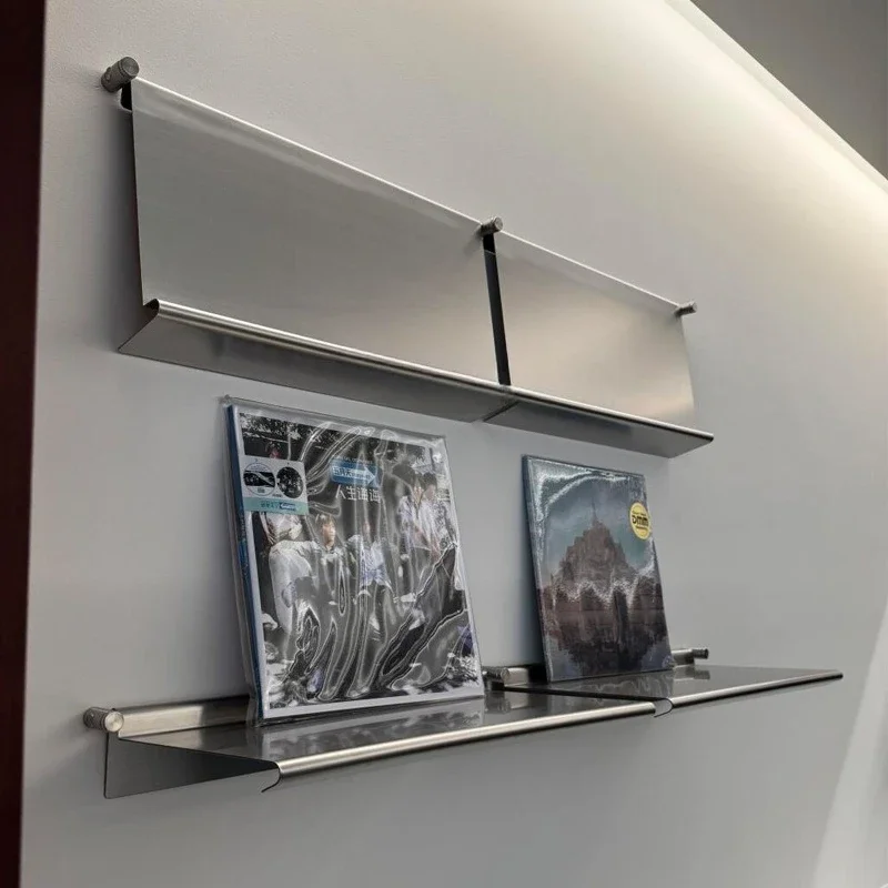 Stainless steel magazine rack, wall shelf, bedroom storage display rack