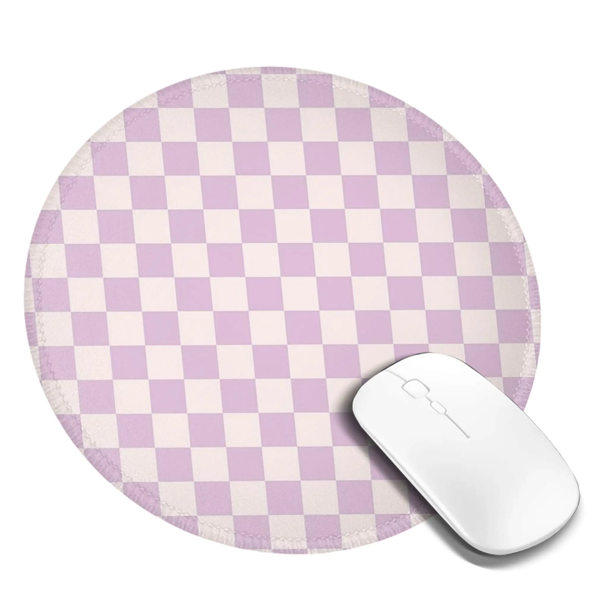 Checkerboard Check Checked in Light Lilac Purple Pink Mouse Pad Computer Keyboard Mouse Mat Gamer PC Laptop Desk Mat Table Mats
