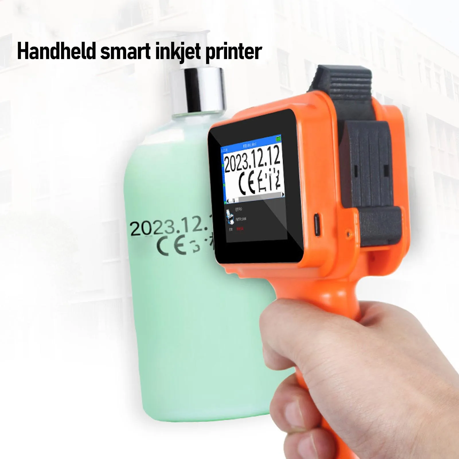 Handheld Inkjet Printer Gun Smart 2.4in Touch Screen Inkjet Printer with HD LED without Cartridge 12.7mm for QR Code Barcode