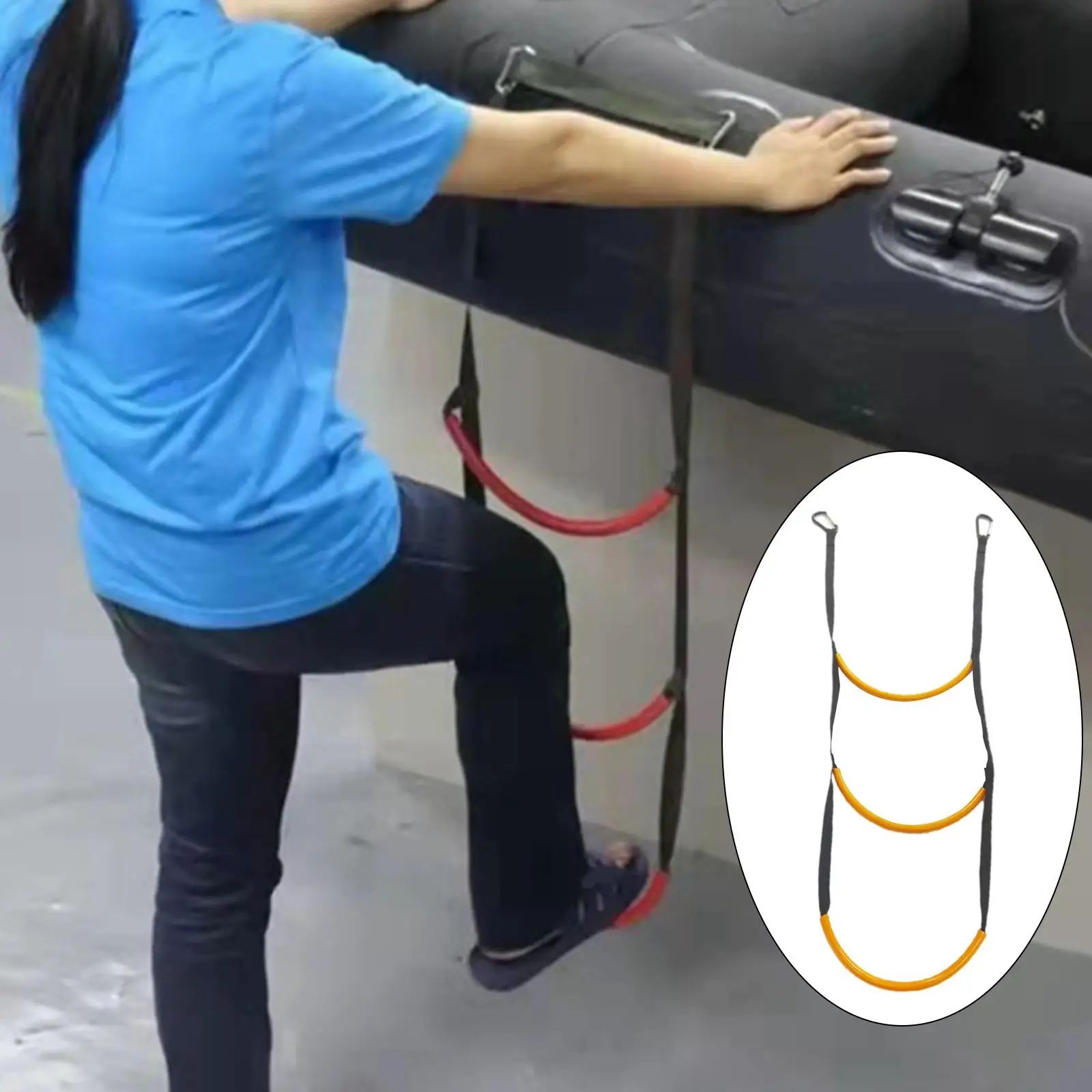 

Heavy Duty Boat Ladder Yellow Nylon Rope Inflatable Rib Boarding for Speedboat Kayaking Water Fitness