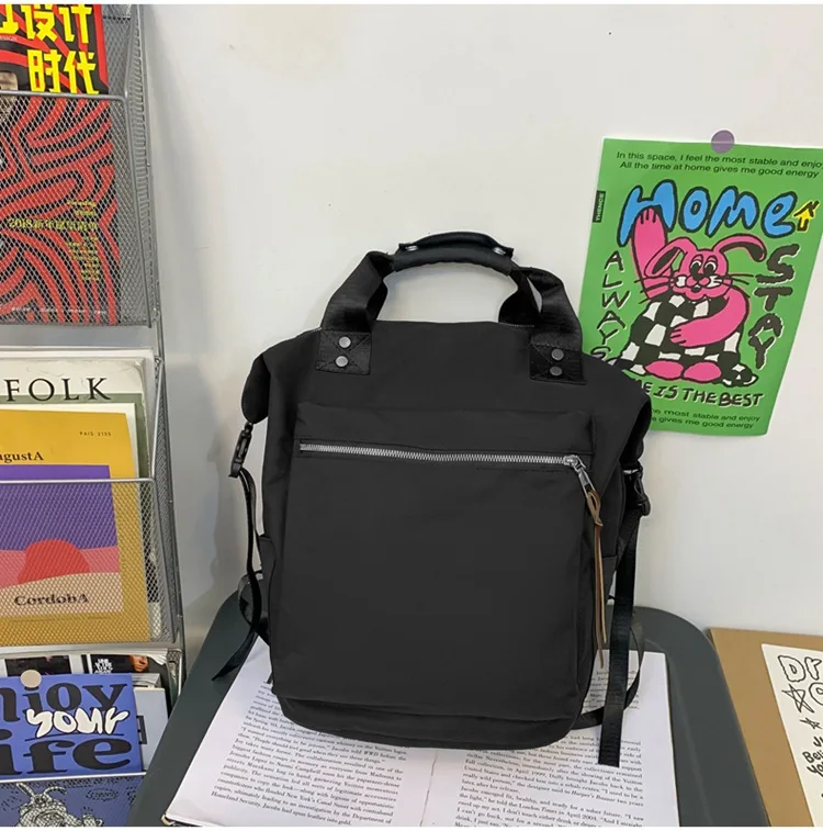 Lässiger wasserdichter Nylon-Rucksack für Damen, hohe Kapazität, Reise-Büchertaschen für Mädchen im Teenageralter, Studenten, rosa Umhängetasche