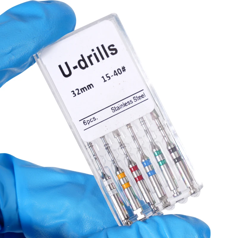 

6pcs Fiber Post Drills Endo Files U-Drill Dental Endodontic Drill Gates Glidden Reamers Rotary Paste Carriers Engine