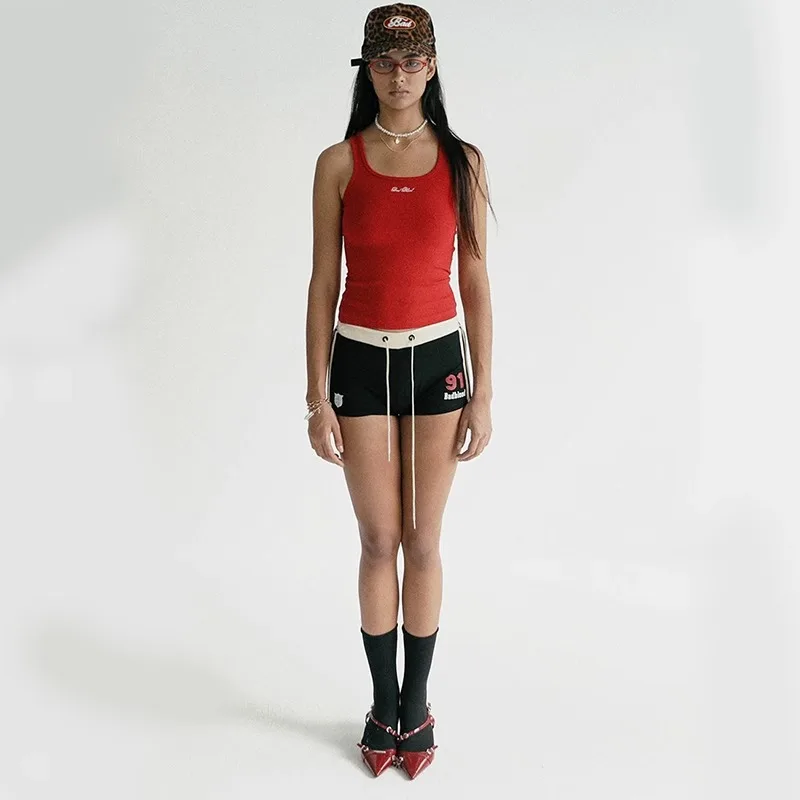2025 Korea badblood sports shorts female American retro hot sexy pants three pants casual pants tide