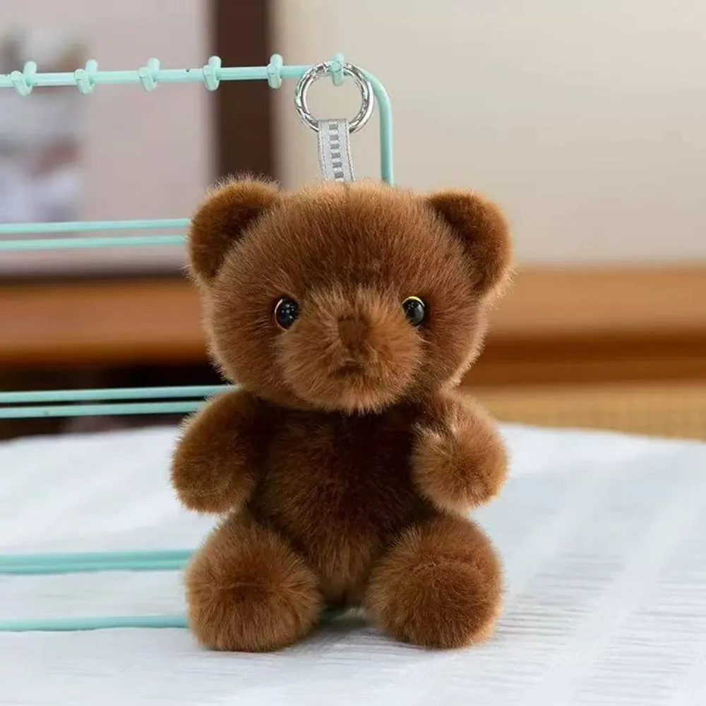 

PP Cotton Little Bear Plush Keychain Lifelike Stuffed Animal Bear Plush Ornaments 15cm Kawaii Bear Plush Toy Car Pendant