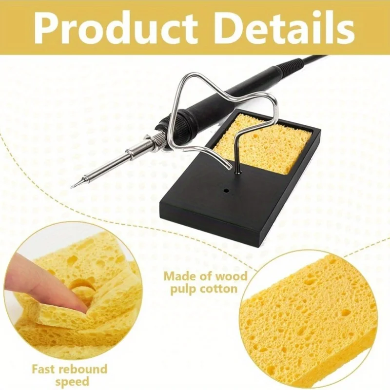 10PCS High-Quality Professional Soldering Iron Tip Cleaning Sponge, High Temperature Resistant Compressed Wood Pulp Cotton view 2