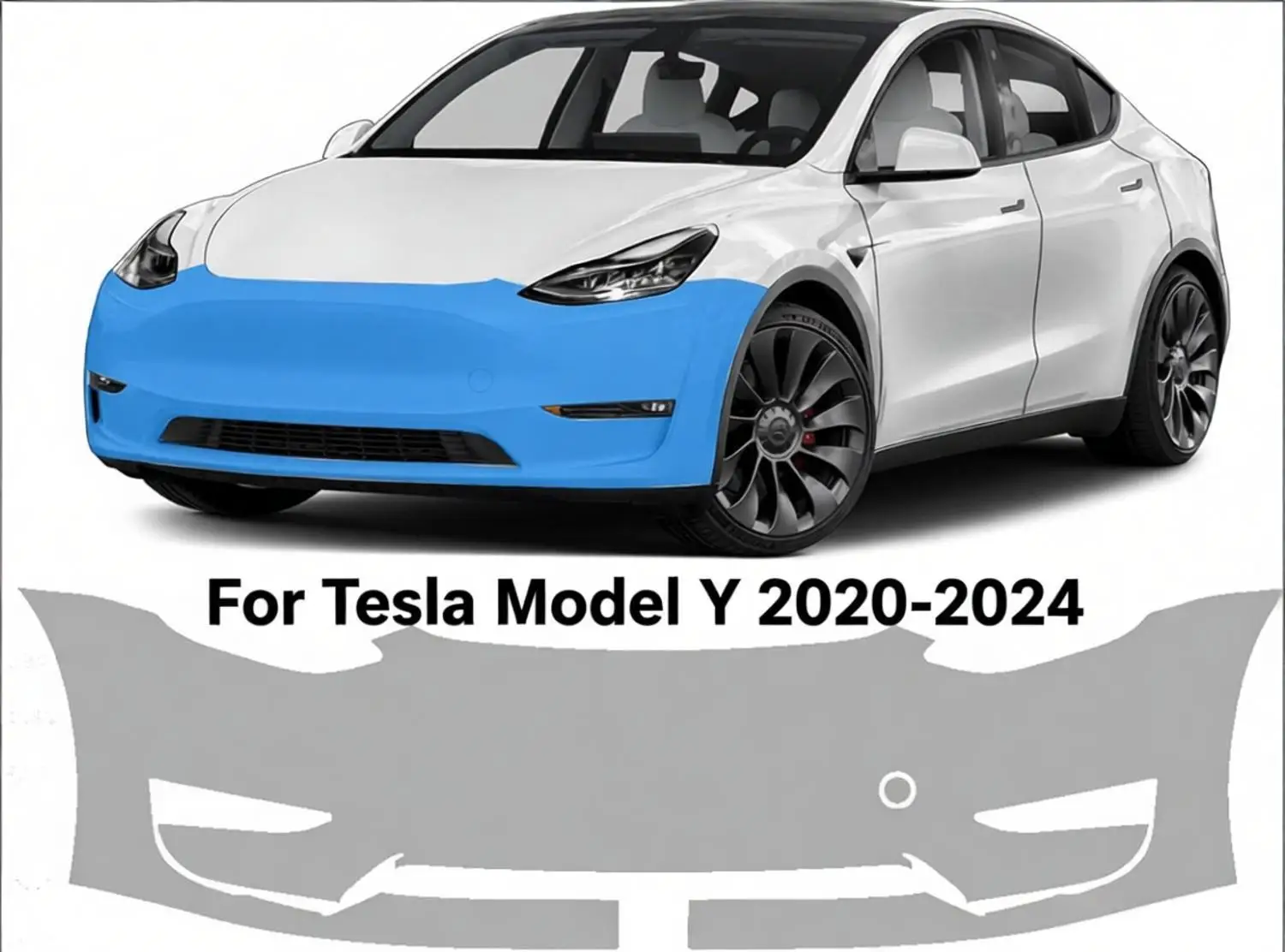 

8.5Mil TPU Bumper Pre-cut PPF Kit For Tesla Model Y 2020-2024 Paint Protection Film Clear Bra Car Body Anti-Scratch Resistant